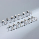 925 Silver Minimalist 26 Letters Stud Earrings Initials Ear S