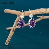 Yellow Drop Earrings Women Silver 925 Purple Zircon Amethyst Party Ear Access