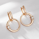 Sparkling Zircon Pendant Hoop Earrings 585 Rose Fine Jewelry