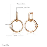 Sparkling Zircon Pendant Hoop Earrings 585 Rose Fine Jewelry