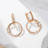 Sparkling Zircon Pendant Hoop Earrings 585 Rose Fine Jewelry