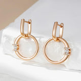 Sparkling Zircon Pendant Hoop Earrings 585 Rose Fine Jewelry