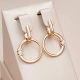 Sparkling Zircon Pendant Hoop Earrings 585 Rose Fine Jewelry