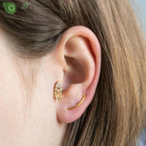 925 Silver Tassel Long Earrings Zircon Hoops Wedding Jewelry