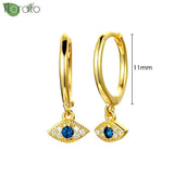 925 Silver Evil Eye Stud Earrings Hoop Jewelry for Women