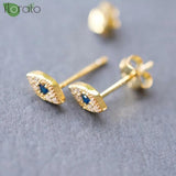 925 Silver Evil Eye Stud Earrings Hoop Jewelry for Women