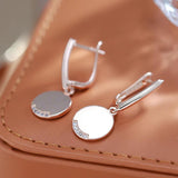 Kinel 585 Rose Round Coin Dangle Earrings for Women Party Fine Jewelry