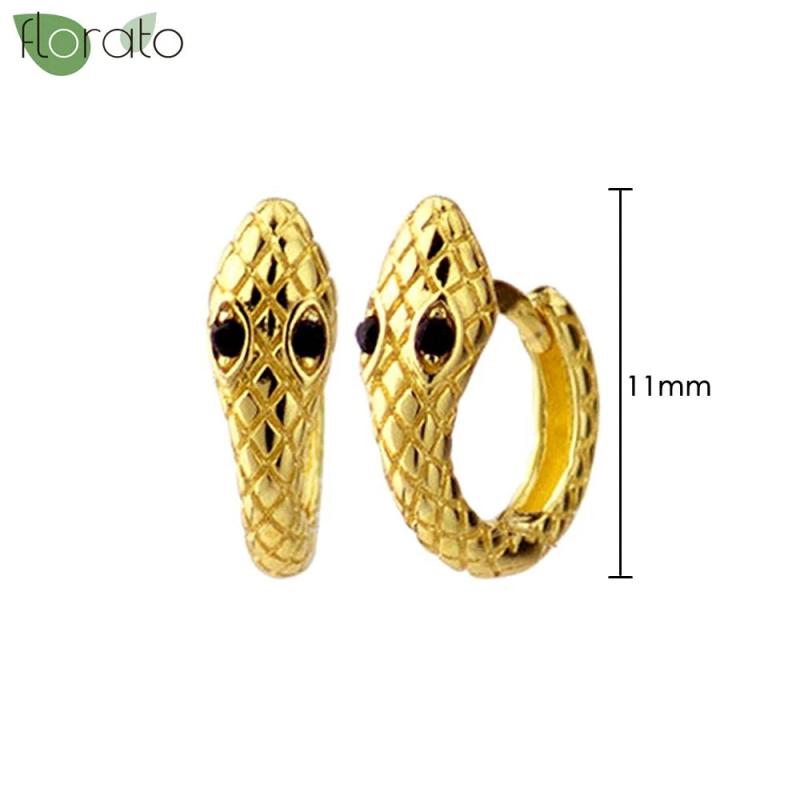 Vintage Snake Shape Hoop Earrings 925 Silver Needle Women Jewelry