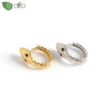 Vintage Snake Shape Hoop Earrings 925 Silver Needle Women Jewelry