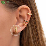 Vintage Snake Shape Hoop Earrings 925 Silver Needle Women Jewelry