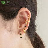 Vintage Snake Shape Hoop Earrings 925 Silver Needle Women Jewelry