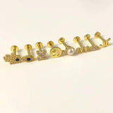 Palm Eye Earring Silver 925 Stud Cartilage Wedding Fine Jewelry