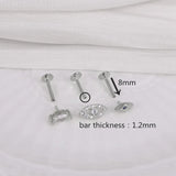 Palm Eye Earring Silver 925 Stud Cartilage Wedding Fine Jewelry