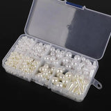 600/1300pcs Mixed Plastic ABS Pearl Beads Box DIY Jewelry Decorate Clothes