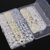 600/1300pcs Mixed Plastic ABS Pearl Beads Box DIY Jewelry Decorate Clothes