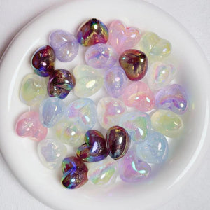 UV Glitter Love Heart Luminous Beads for DIY Jewelry Making