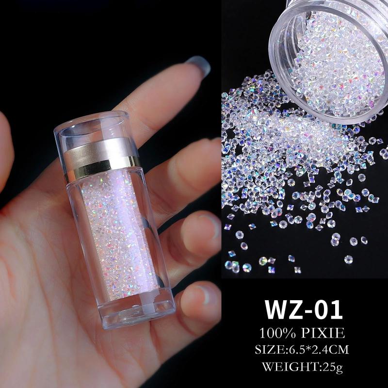 10-45g Tiny Glass Diamonds Caviar Nail Art Rhinestones Decorations