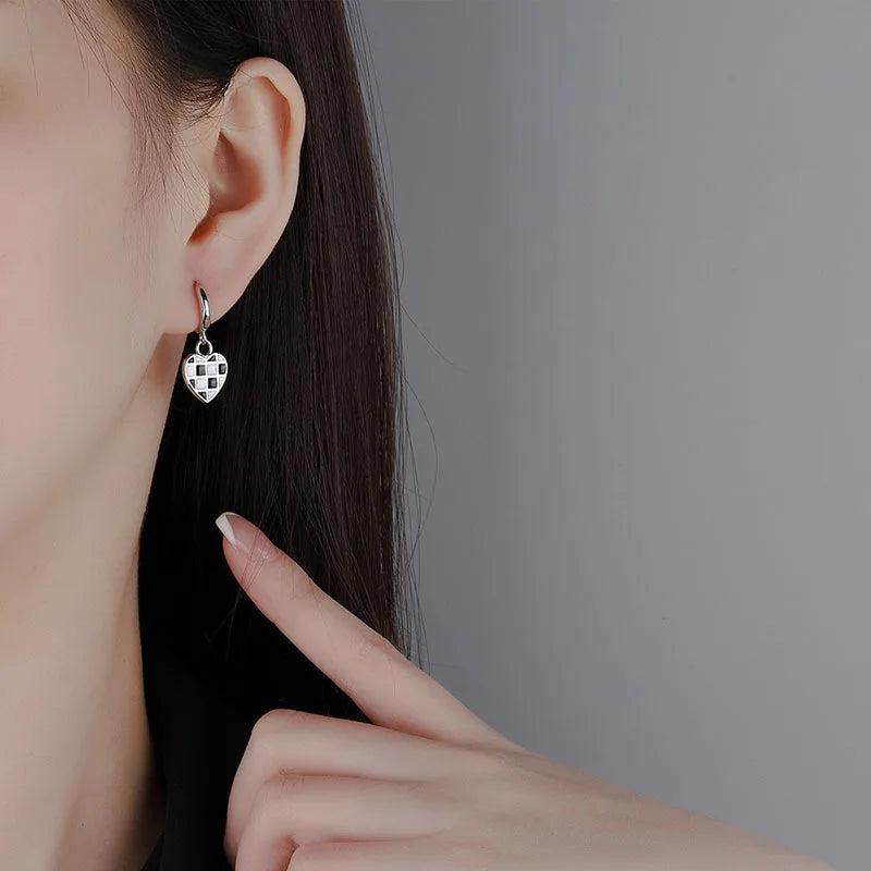 925 Silver Geometric Twist Hoop Earrings For Women