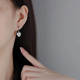 925 Silver Geometric Twist Hoop Earrings For Women