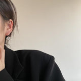 925 Silver Geometric Twist Hoop Earrings For Women