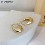925 Silver Needle Smooth Round Hoop Earrings Plated Statement Vintage Jewelry