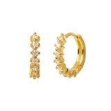 925 Silver Crystal Zircon Hoop Earrings Party Jewelry