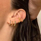925 Silver Crystal Zircon Hoop Earrings Party Jewelry