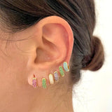 925 Silver Crystal Zircon Hoop Earrings Party Jewelry