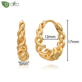 925 Silver 24K Spiral Small Hoop Earrings for Women