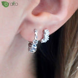 925 Silver 24K Spiral Small Hoop Earrings for Women
