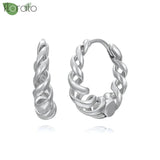 925 Silver 24K Spiral Small Hoop Earrings for Women