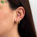 925 Silver 24K Spiral Small Hoop Earrings for Women