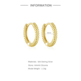 925 Silver Hoop Earrings Romantic Wedding Jewelry