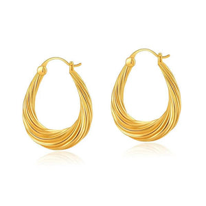 Classic Stainless Steel Twist Huggie Hoop Earrings for Women