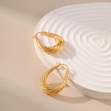 Classic Stainless Steel Twist Huggie Hoop Earrings for Women