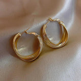 Geometric Round Pendant Earrings for Women's Exaggerated Jewelry
