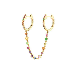 CZ Zircon Initial Chain Earrings Set