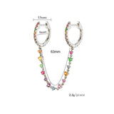 CZ Zircon Initial Chain Earrings Set