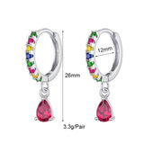 CZ Zircon Initial Chain Earrings Set