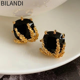 Bilandi 925 Silver Needle Glass Earrings for Women