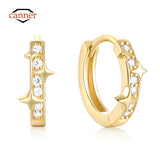 925 Silver Mini Star Hoop Earrings Zirconia