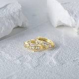 925 Silver Mini Star Hoop Earrings Zirconia