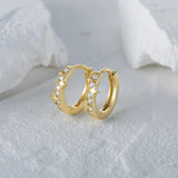 925 Silver Mini Star Hoop Earrings Zirconia
