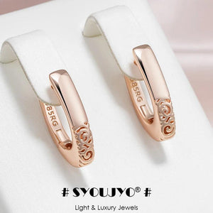 Vintage Rose Hoop Earrings for Women Bridal Wedding Jewelry