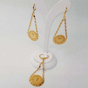Arabia Coin Dangle Earrings Small Hoops Women Wedding Jewelry