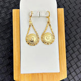 Arabia Coin Dangle Earrings Small Hoops Women Wedding Jewelry