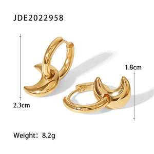 Youthway Moon Ring Pendant Earrings Stainless Steel Waterproof Jewelry