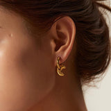 Youthway Moon Ring Pendant Earrings Stainless Steel Waterproof Jewelry