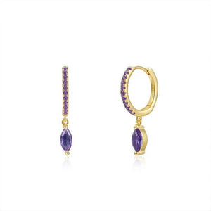 Silver Filled Hoop Drop Clip Earrings CZ Zircon Bee Stud Earrings