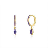 Silver Filled Hoop Drop Clip Earrings CZ Zircon Bee Stud Earrings